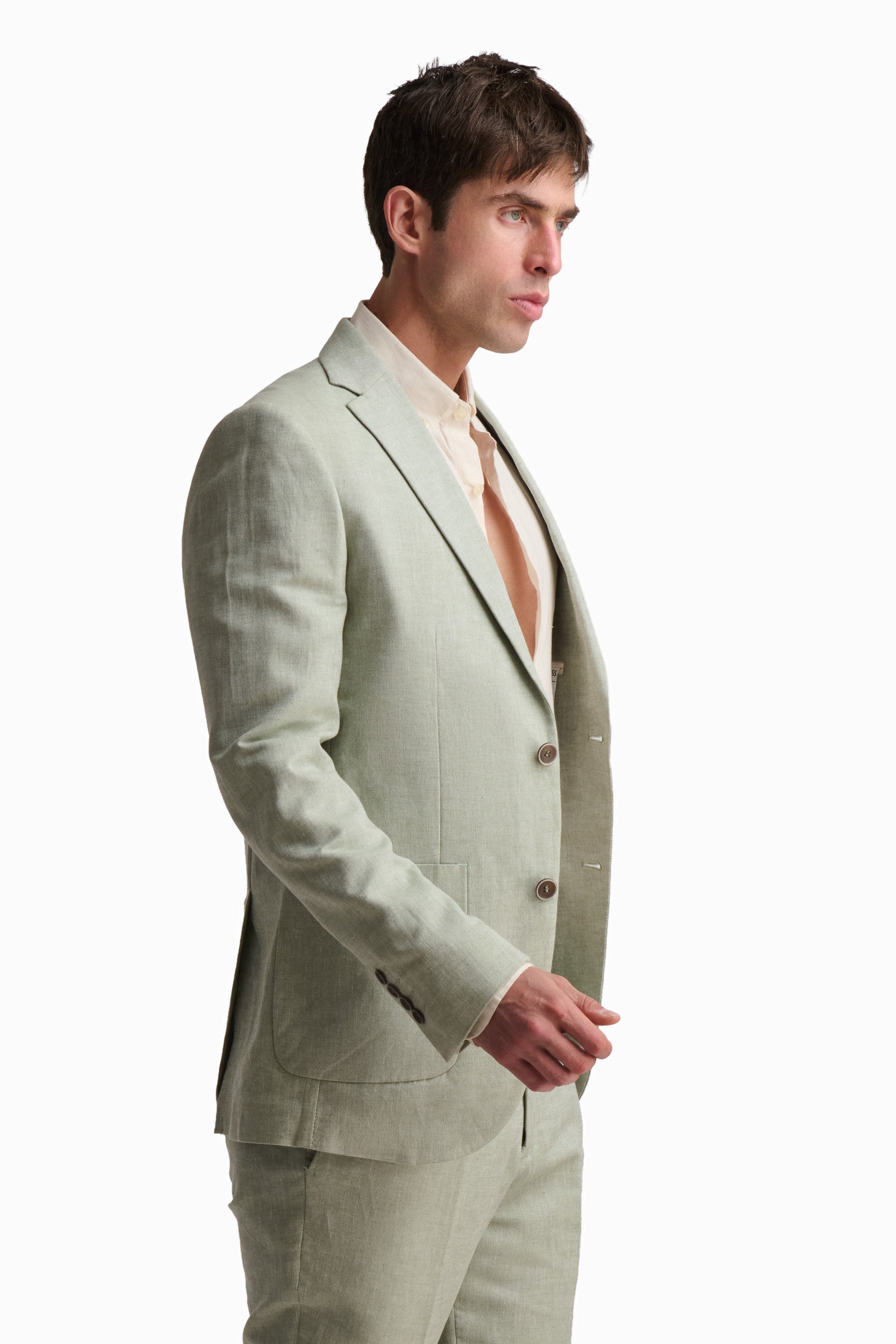 Sage Green Linen Blend Blazer