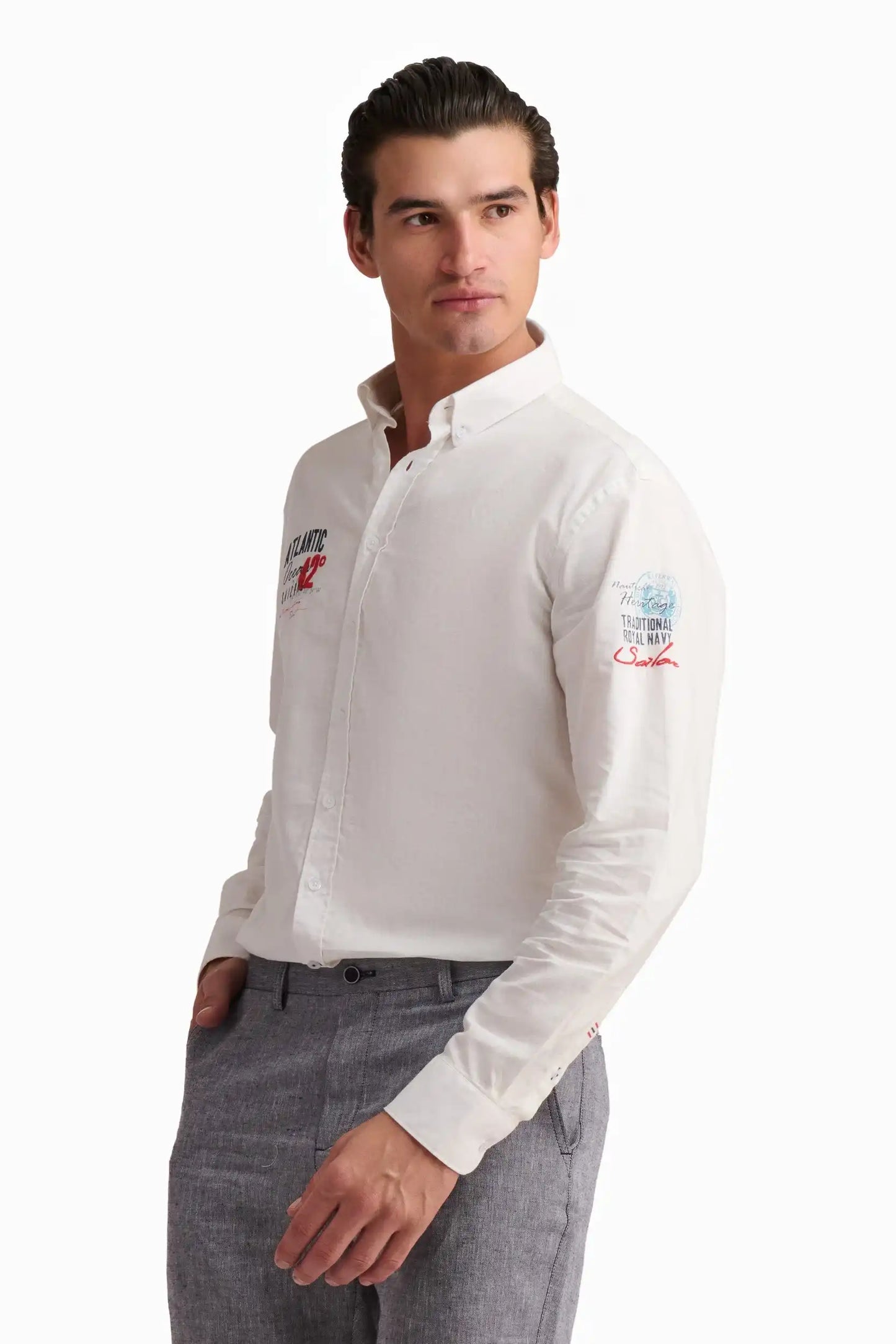 White Linen & Cotton Shirt