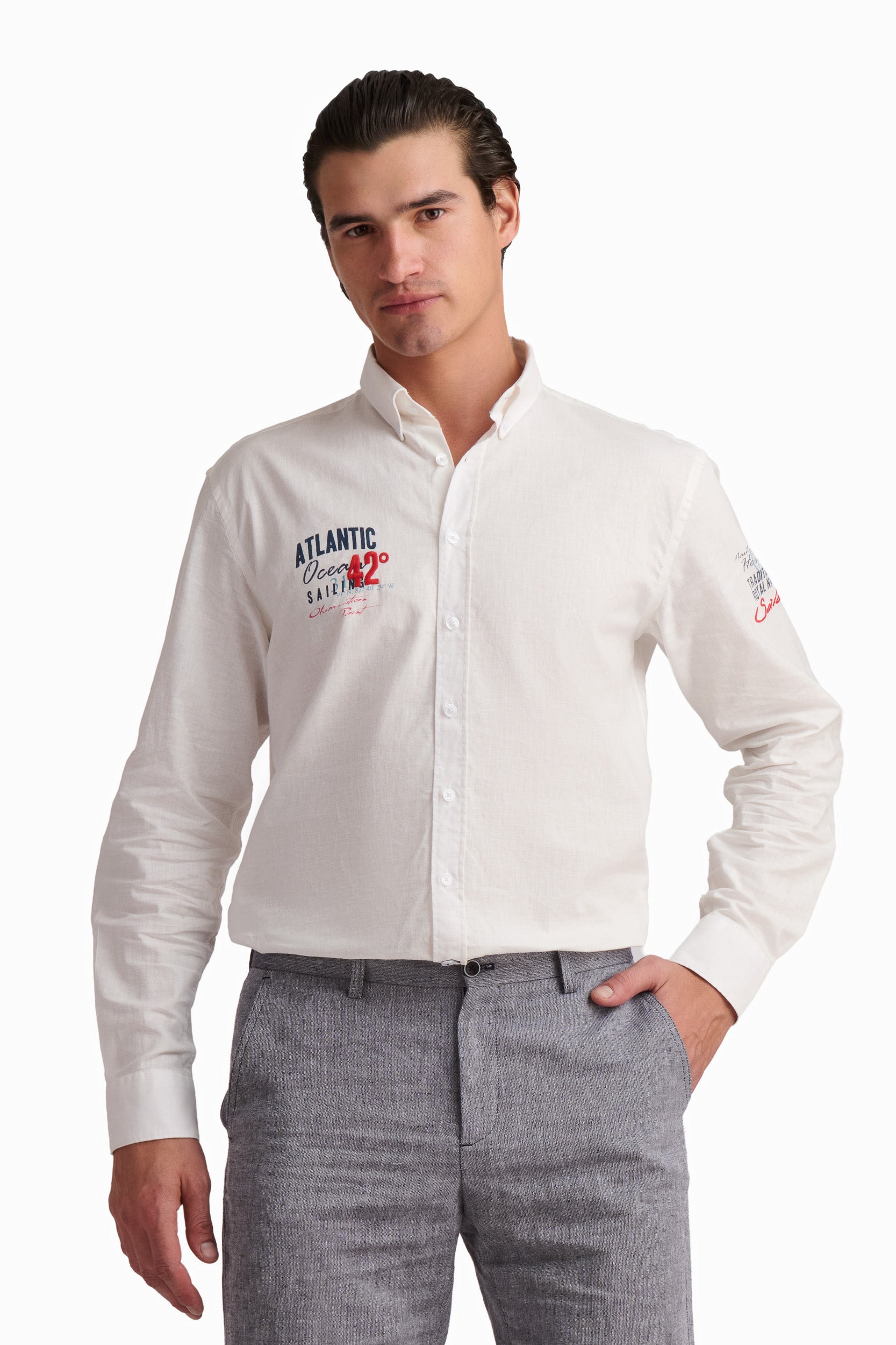 White Linen & Cotton Shirt