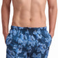 Blue Abstract Print Swim Shorts