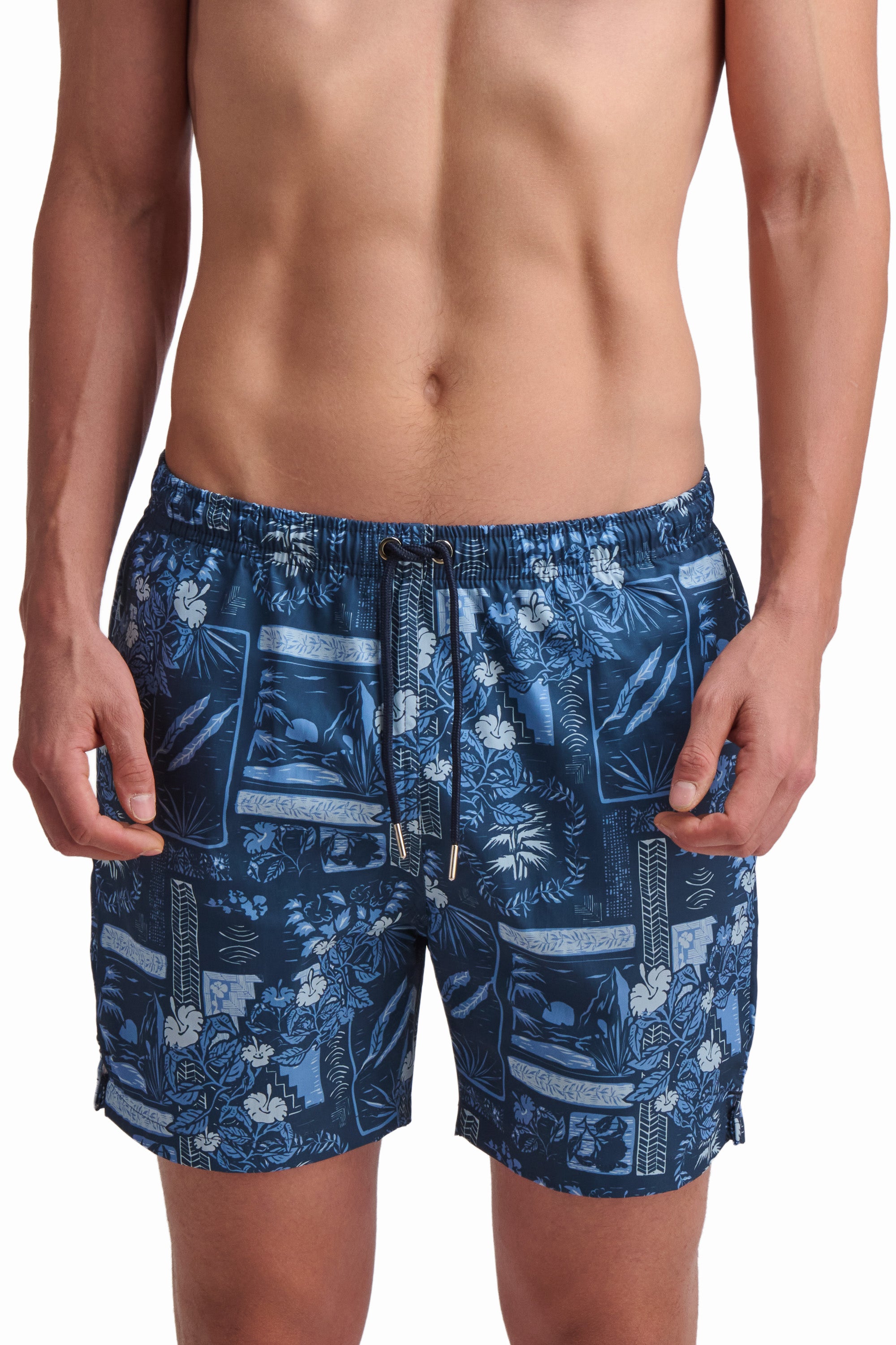 Blue Multi-Tone Swim Shorts
