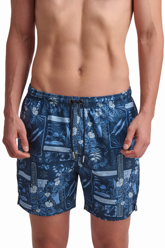 Blue Multi-Tone Swim Shorts