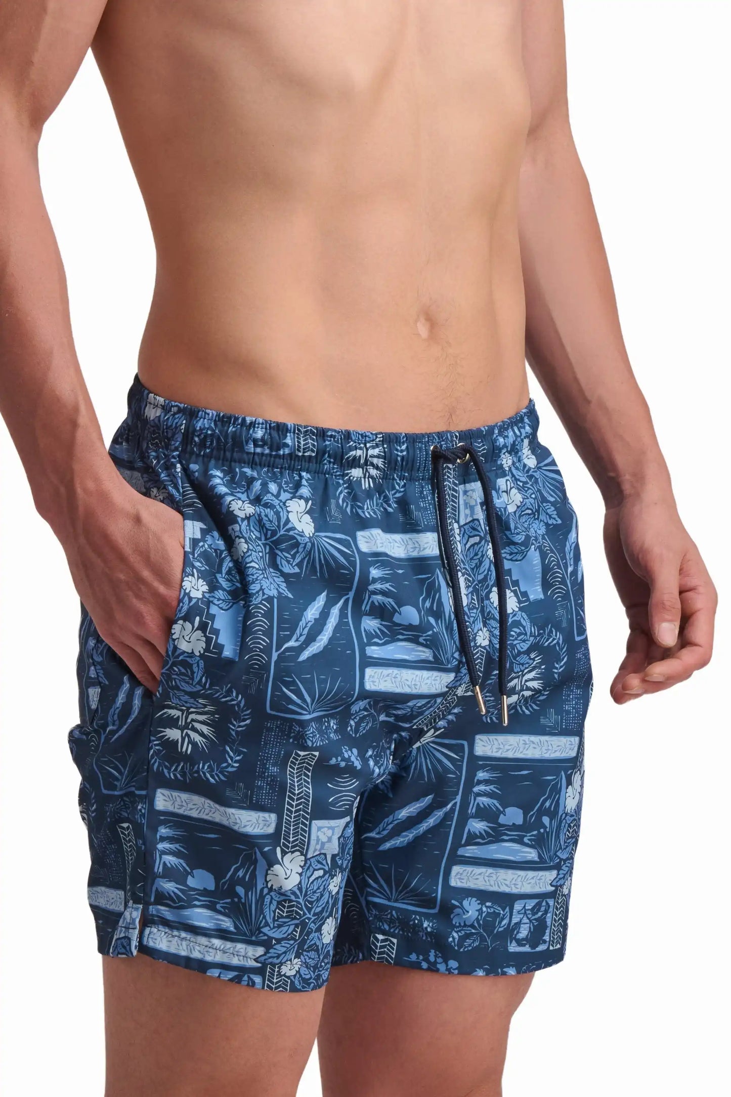 Blue Multi-Tone Swim Shorts