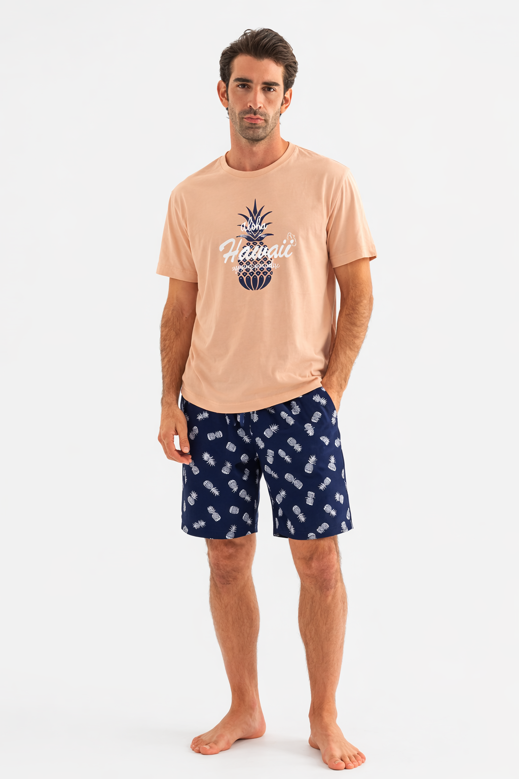 بيجامة قطن بطبعة Hawaii