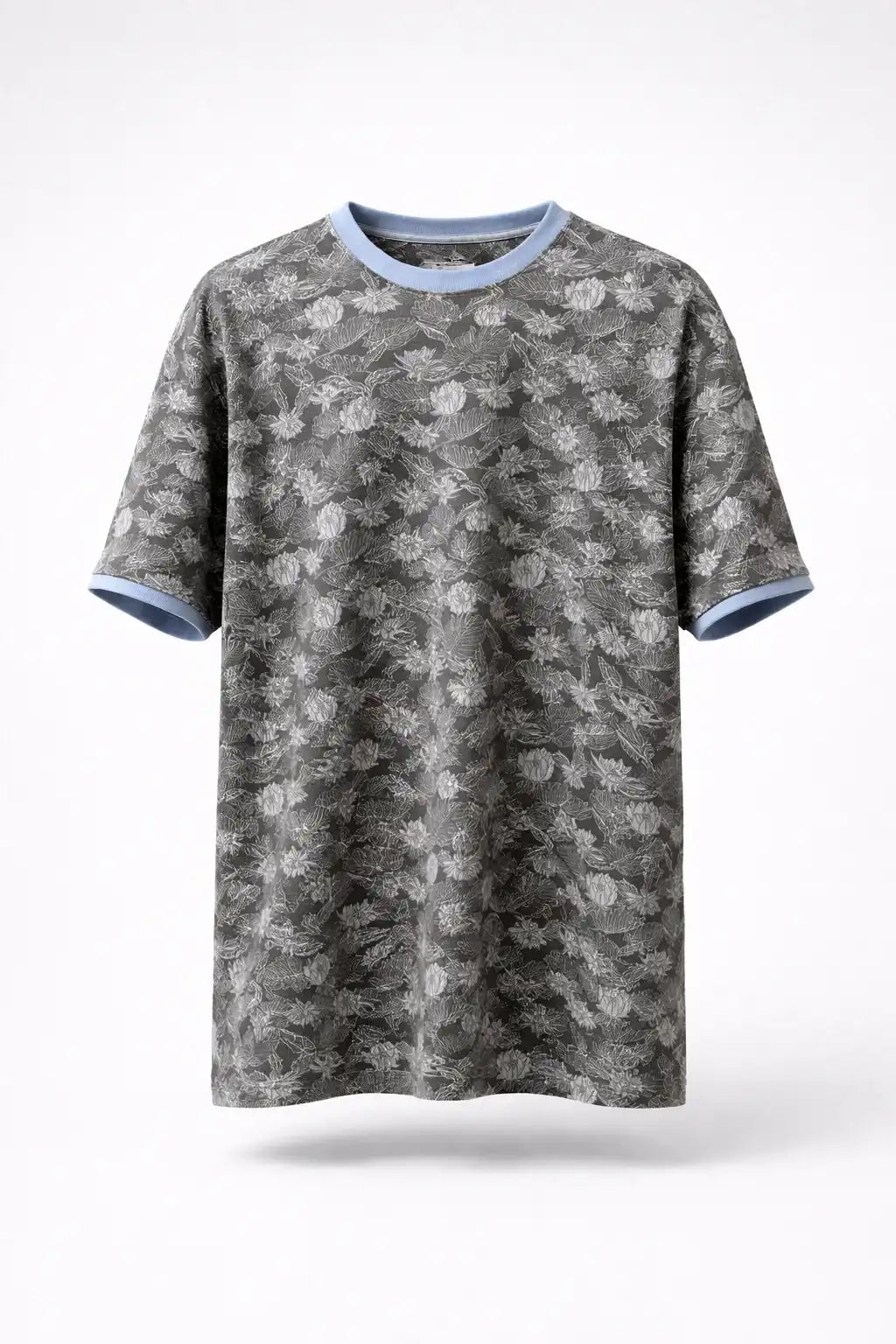 Grey Camouflage Cotton Jersey T-Shirt