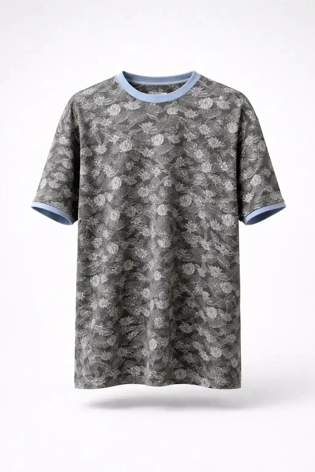 Grey Camouflage Cotton Jersey T-Shirt