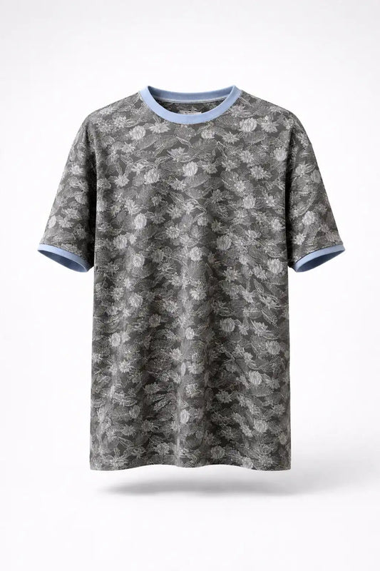 Grey Camouflage Cotton Jersey T-Shirt