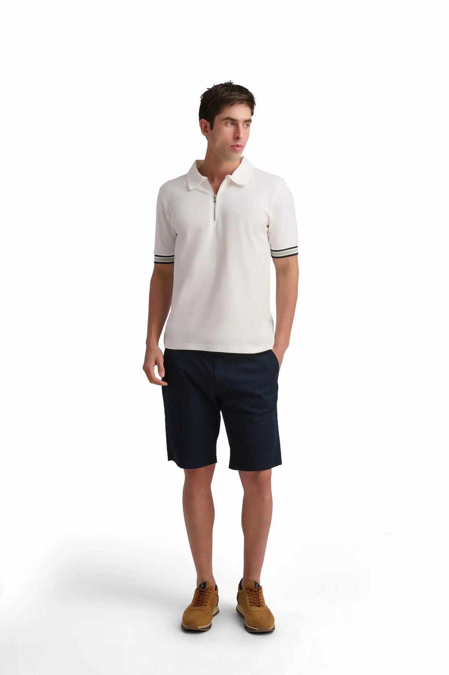 Off-White Zip Polo Shirt
