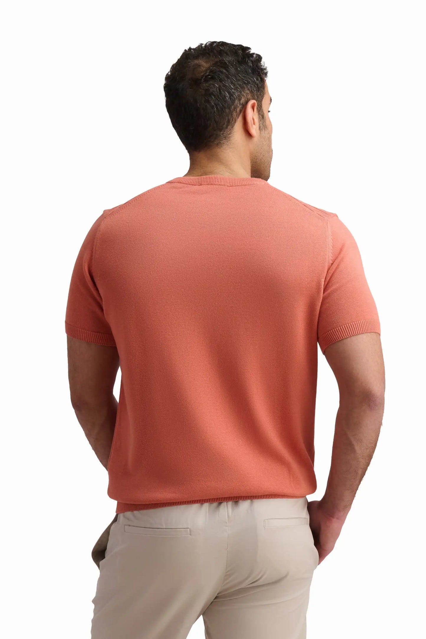 Coral Textured Short Sleeve T-Shirt