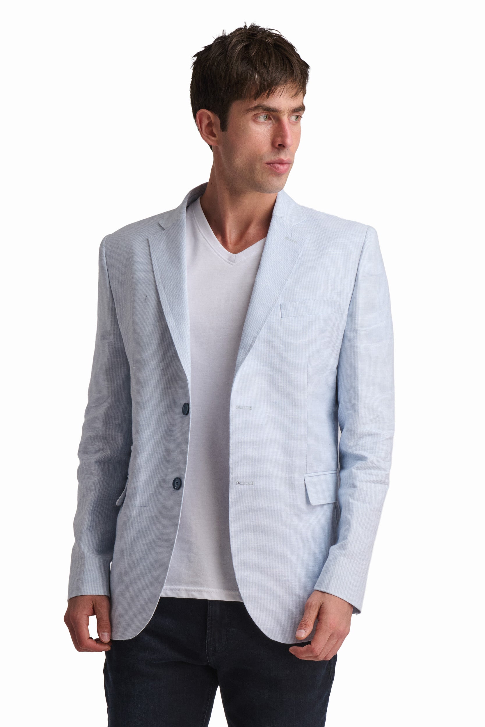 Light Blue Linen Blazer