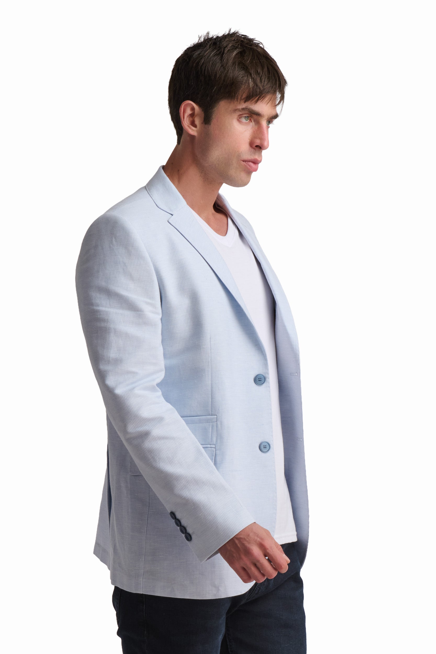 Light Blue Linen Blazer