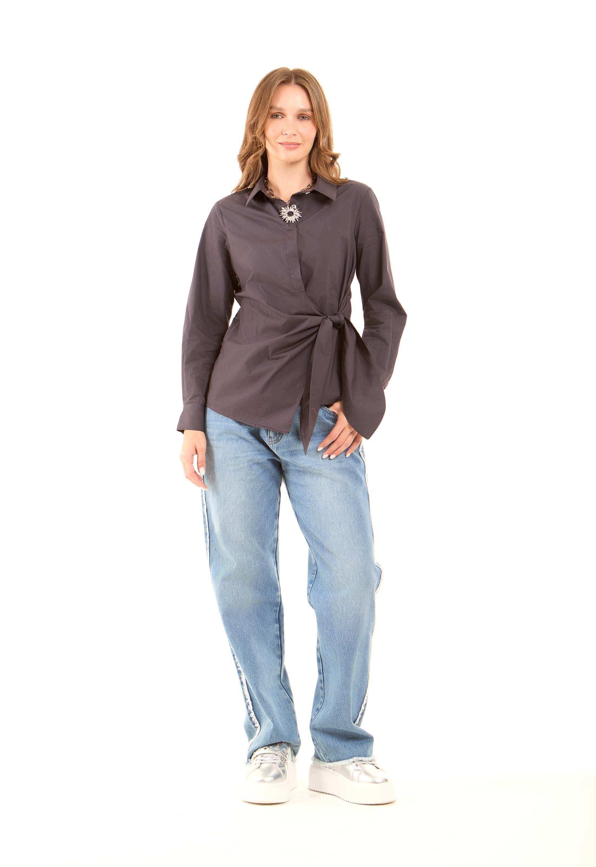 Chic Wrapped Cotton Shirt
