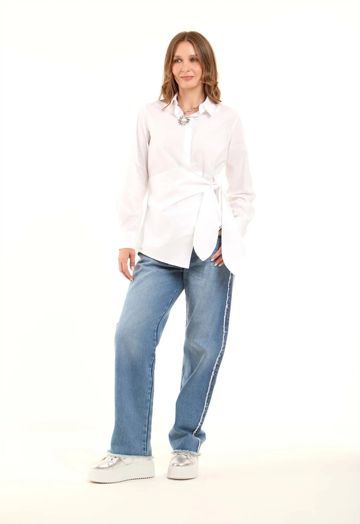 Chic Wrapped Cotton Shirt