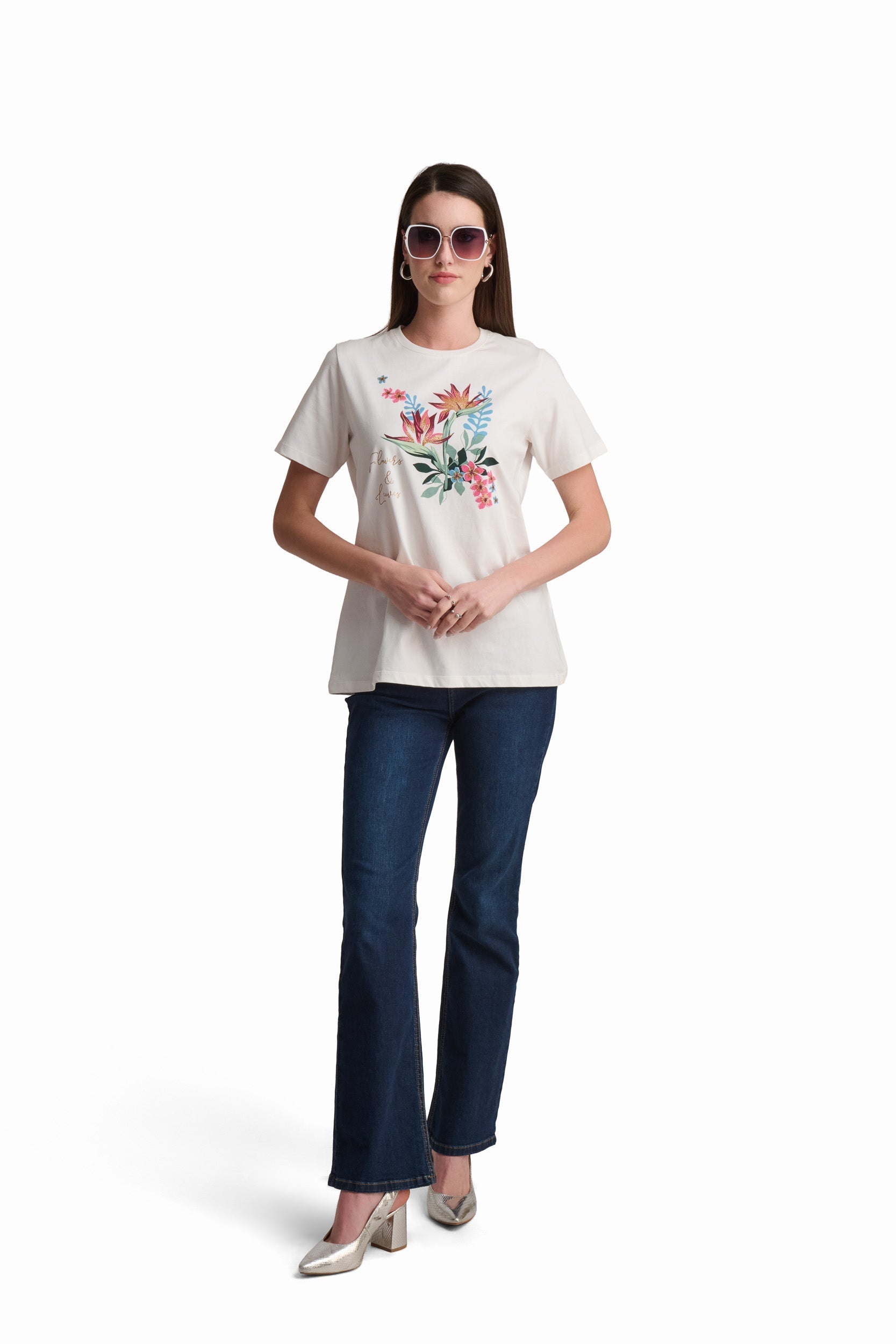 100% Cotton Floral Print T-Shirt