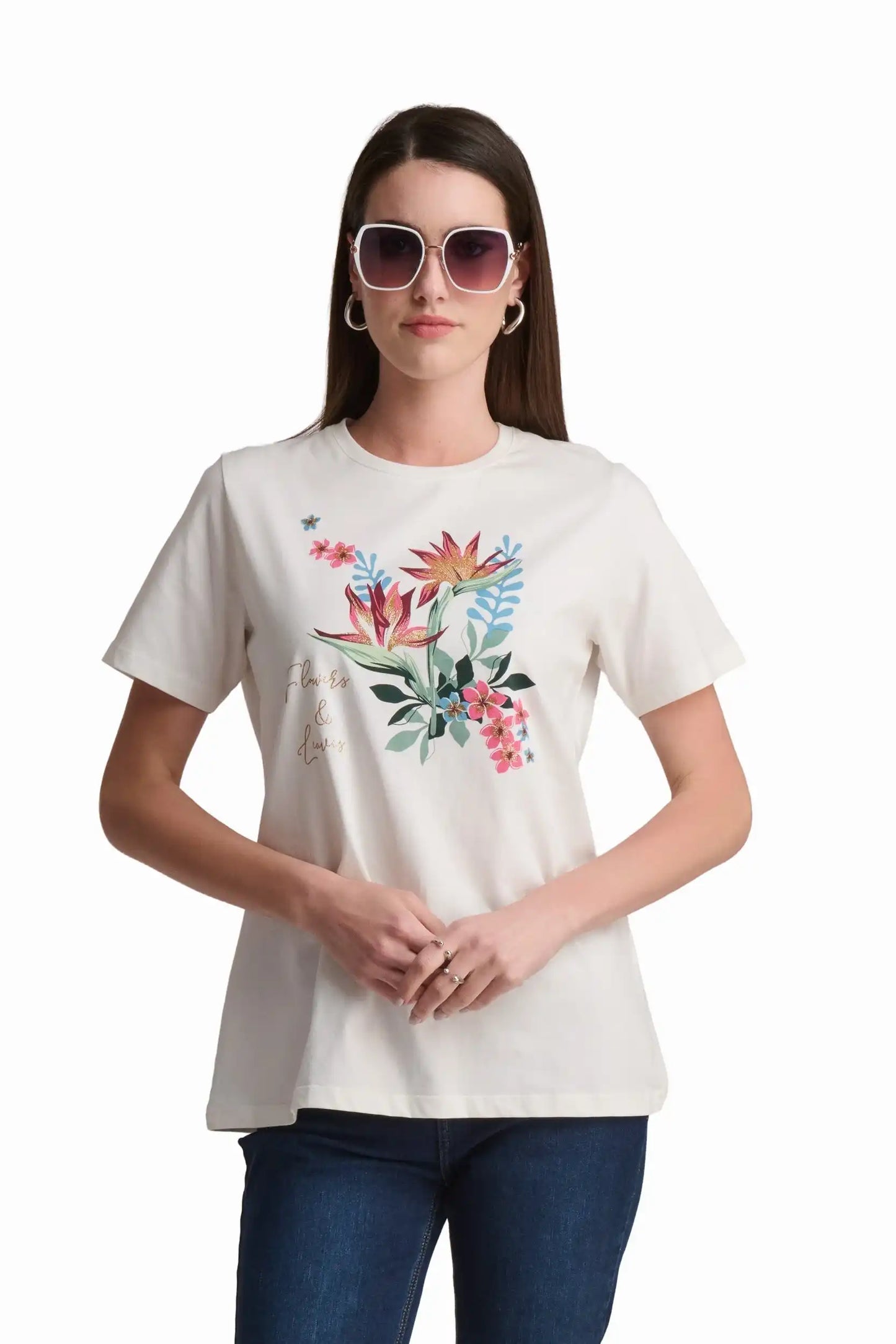 Cotton Floral Print T-Shirt