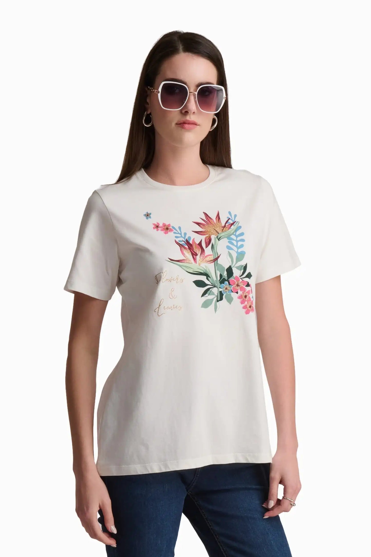 Cotton Floral Print T-Shirt