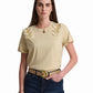 تيشيرت كريمي بتفاصيل بارزة على الكتف