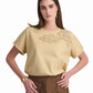 Mocha T-Shirt with Cutwork Detail