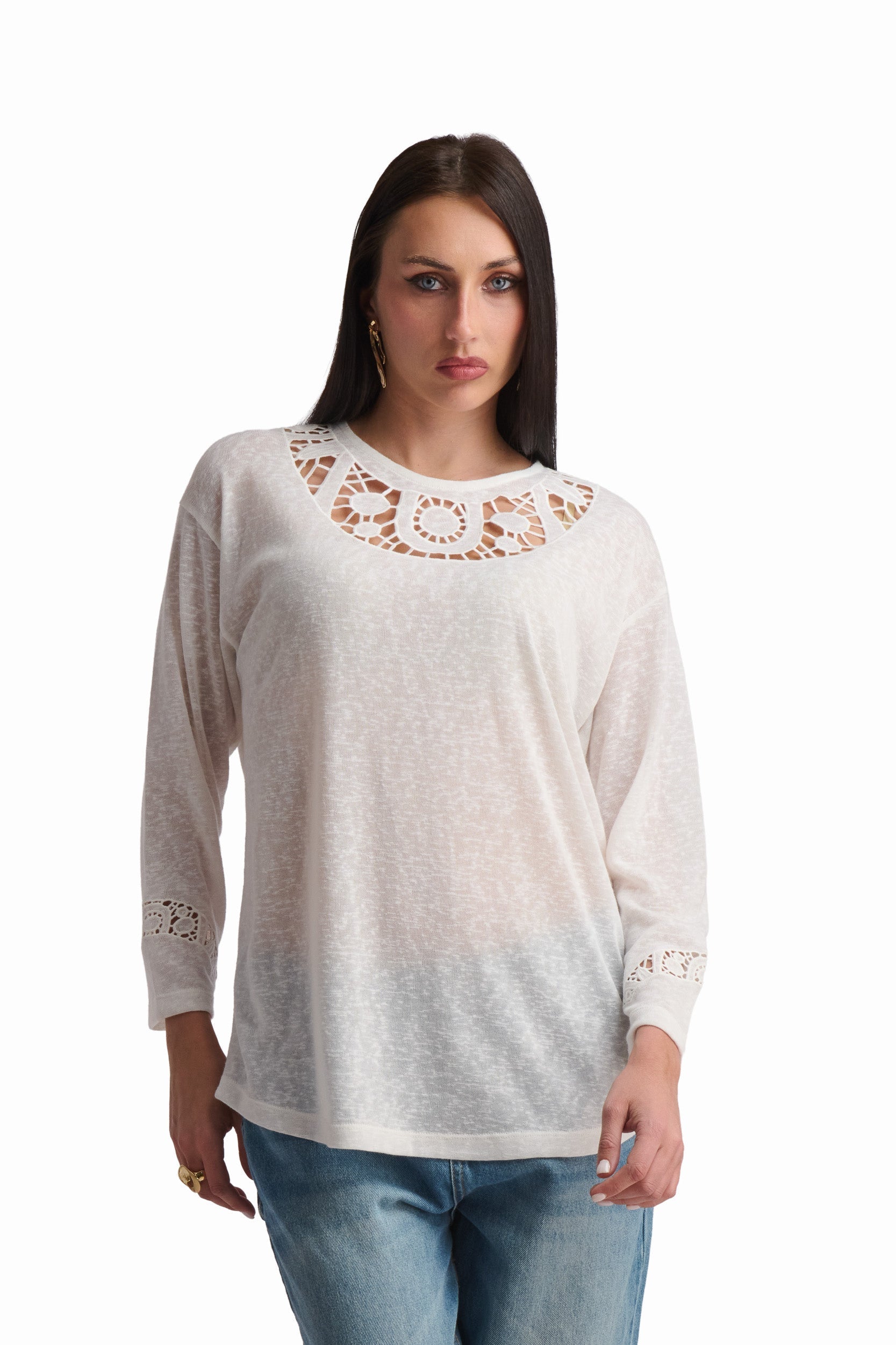 Soft Ivory Long Sleeve Top