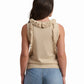 Beige Knit Top with Ruffle Detail