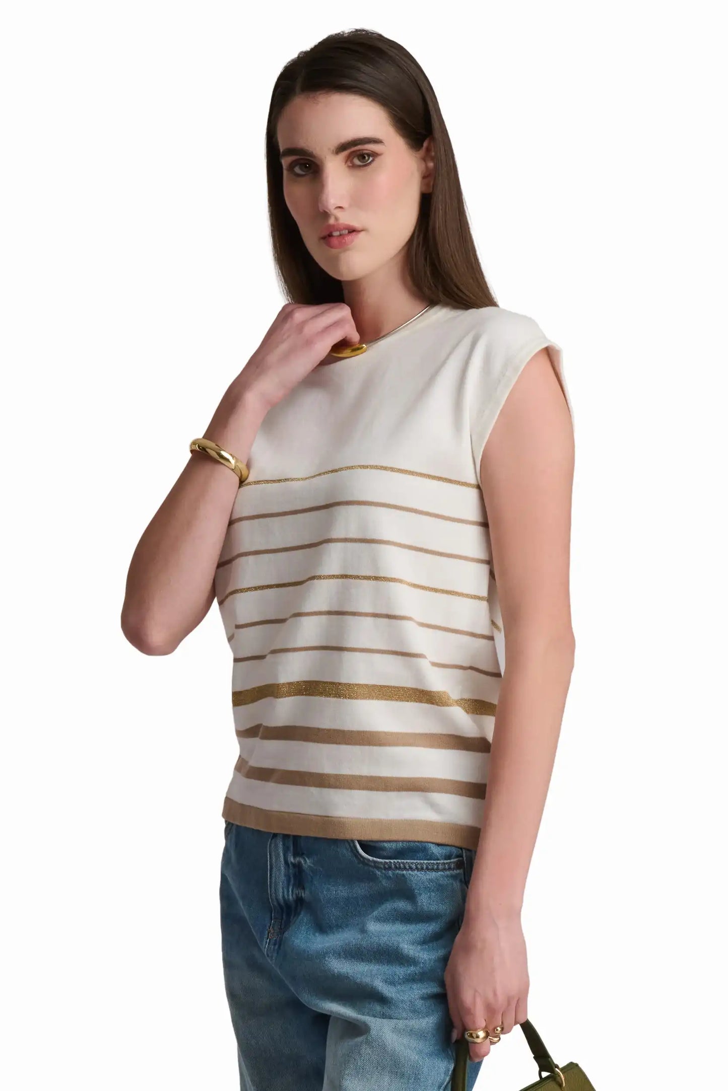 Neutral Stripe Summer Top