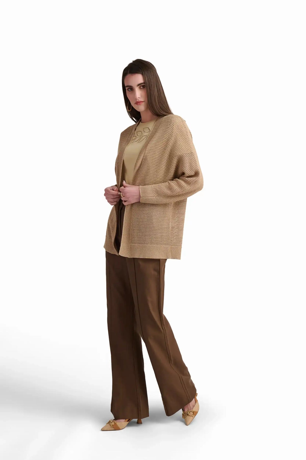 Soft Neutral Open Cardigan