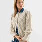 Ivory Diamond Knit Cotton Cardigan