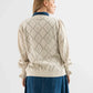 Ivory Diamond Knit Cotton Cardigan