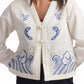 Ocean Whisper Embroidered Cotton Jacket
