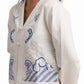 Ocean Whisper Embroidered Cotton Jacket