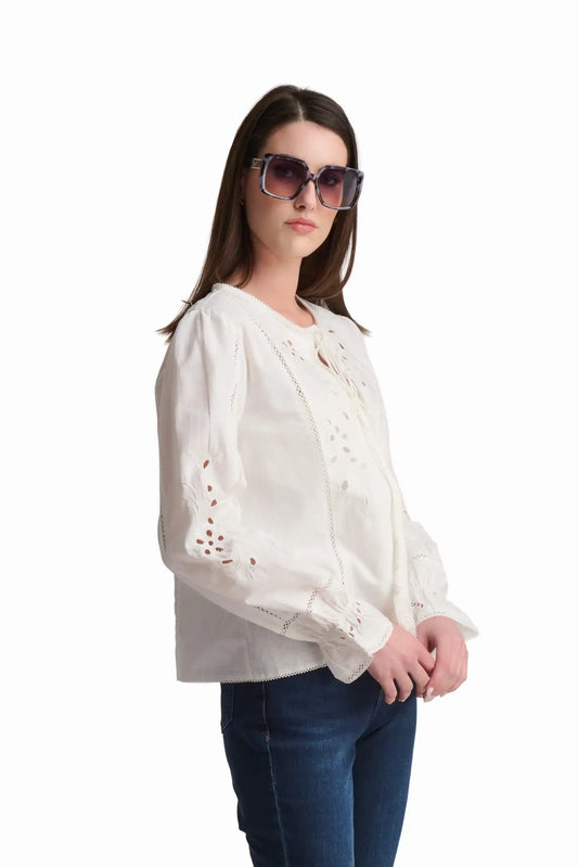 Embroidered Linen Blend Jacket