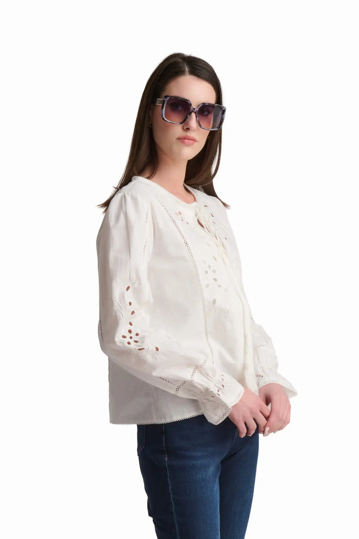 Embroidered Linen Blend Jacket