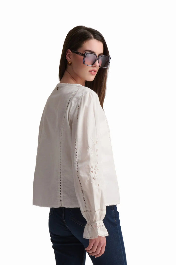 Embroidered Linen Blend Jacket