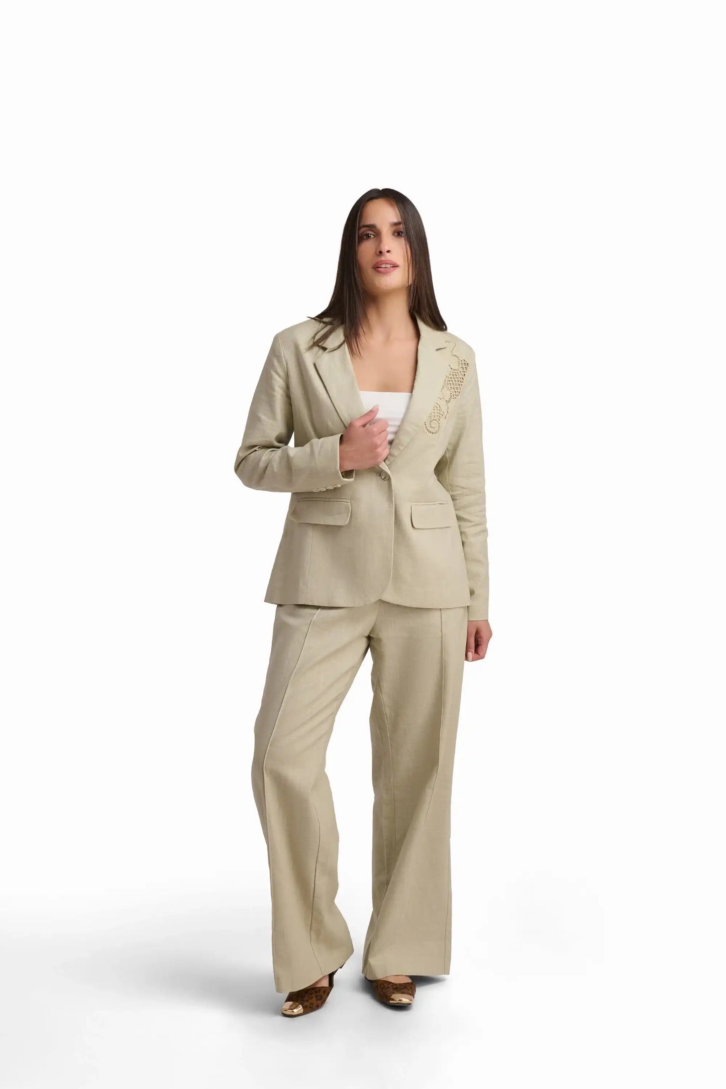 Elegant Linen Blend Blazer