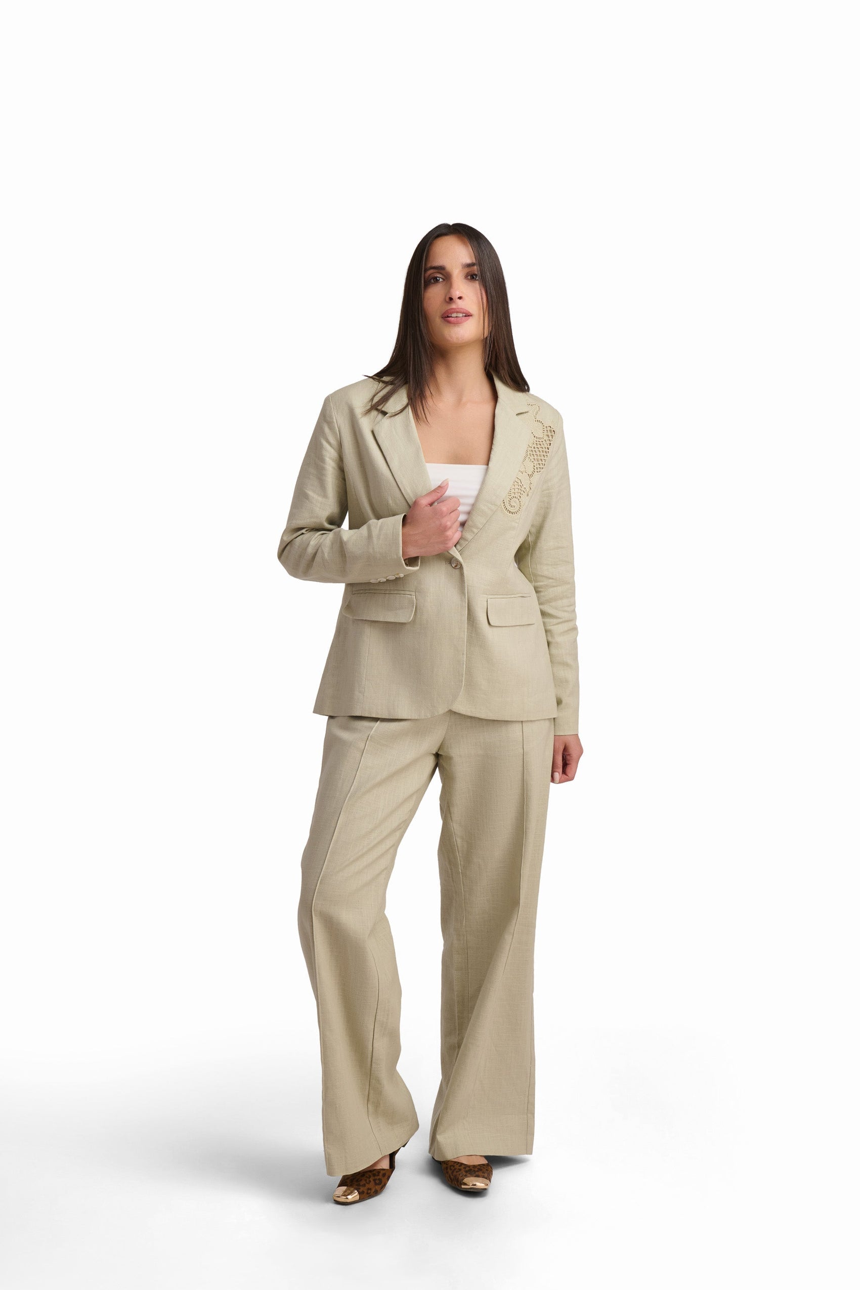 Elegant Linen Blend Blazer
