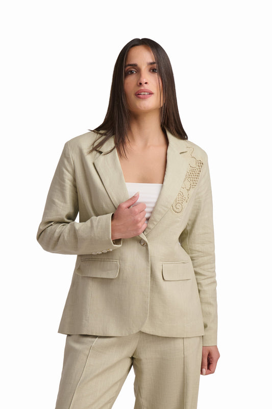 Elegant Linen Blend Blazer