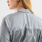 Bow-Neck Satin Shirt - Grey