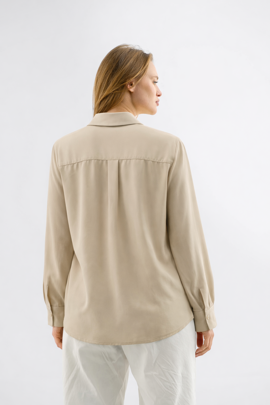 Minimalist Longline Shirt - Beige