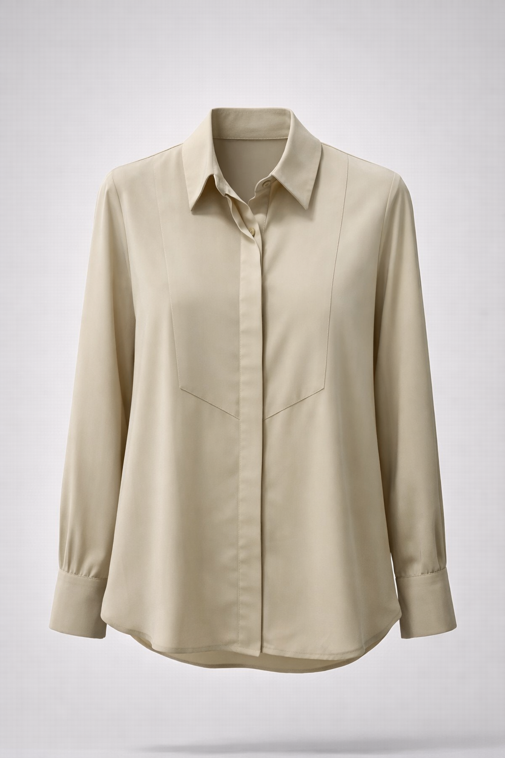 Minimalist Longline Shirt - Beige