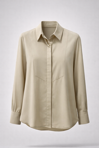 Minimalist Longline Shirt - Beige