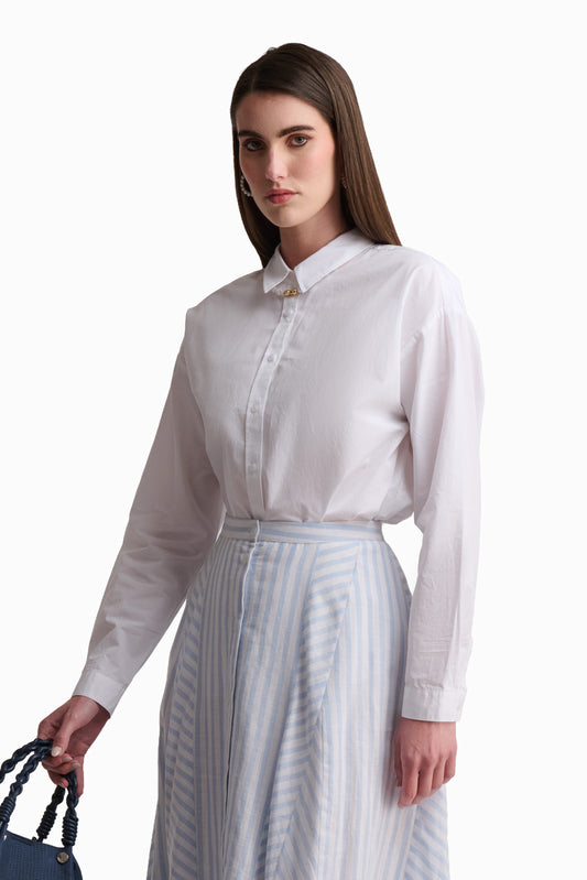 White Cotton Buttoned Shirt