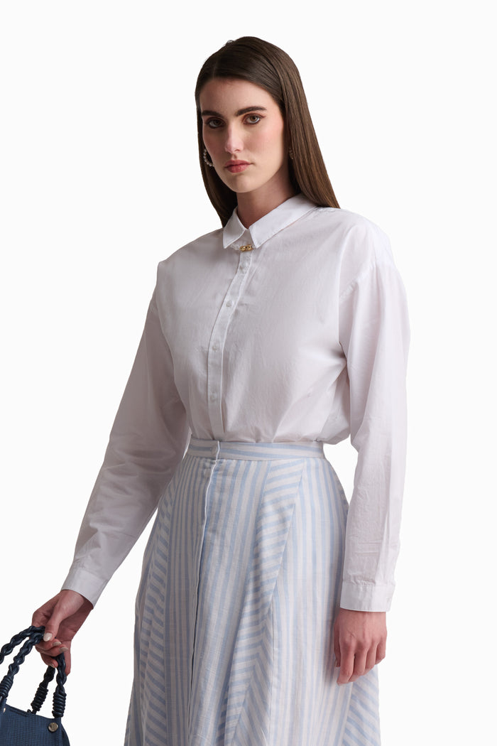 White Cotton Buttoned Shirt