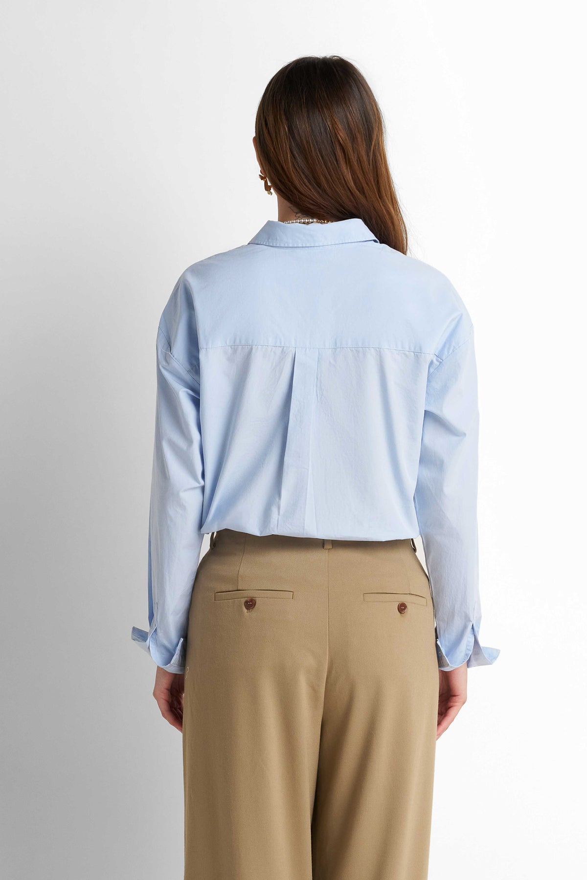 Cotton Buttoned Shirt - Baby Blue