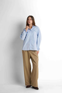 Cotton Buttoned Shirt - Baby Blue