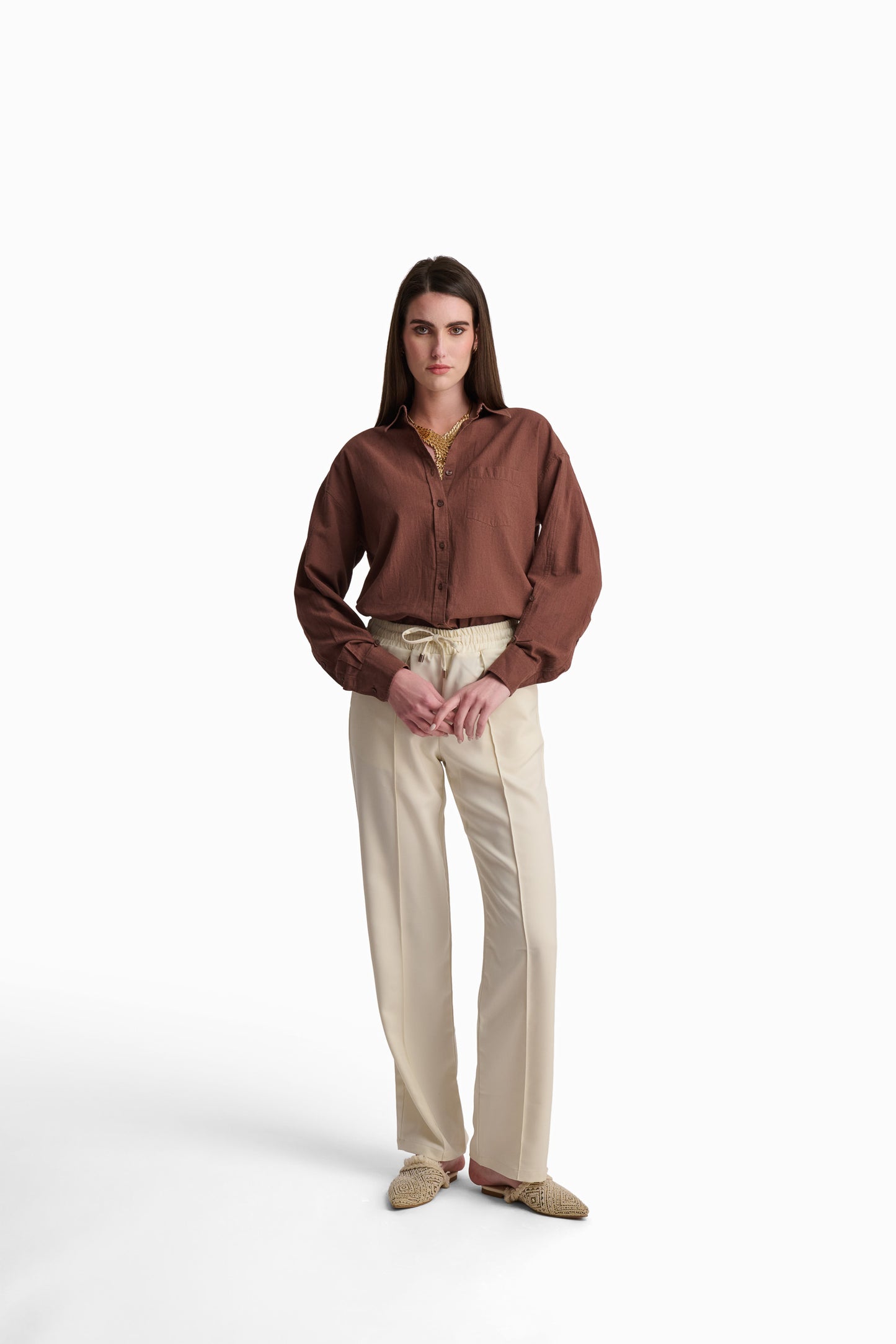Cream Cotton-Linen Shirt
