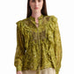 Golden Baroque Ruffle Blouse