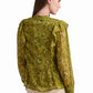 Golden Baroque Ruffle Blouse