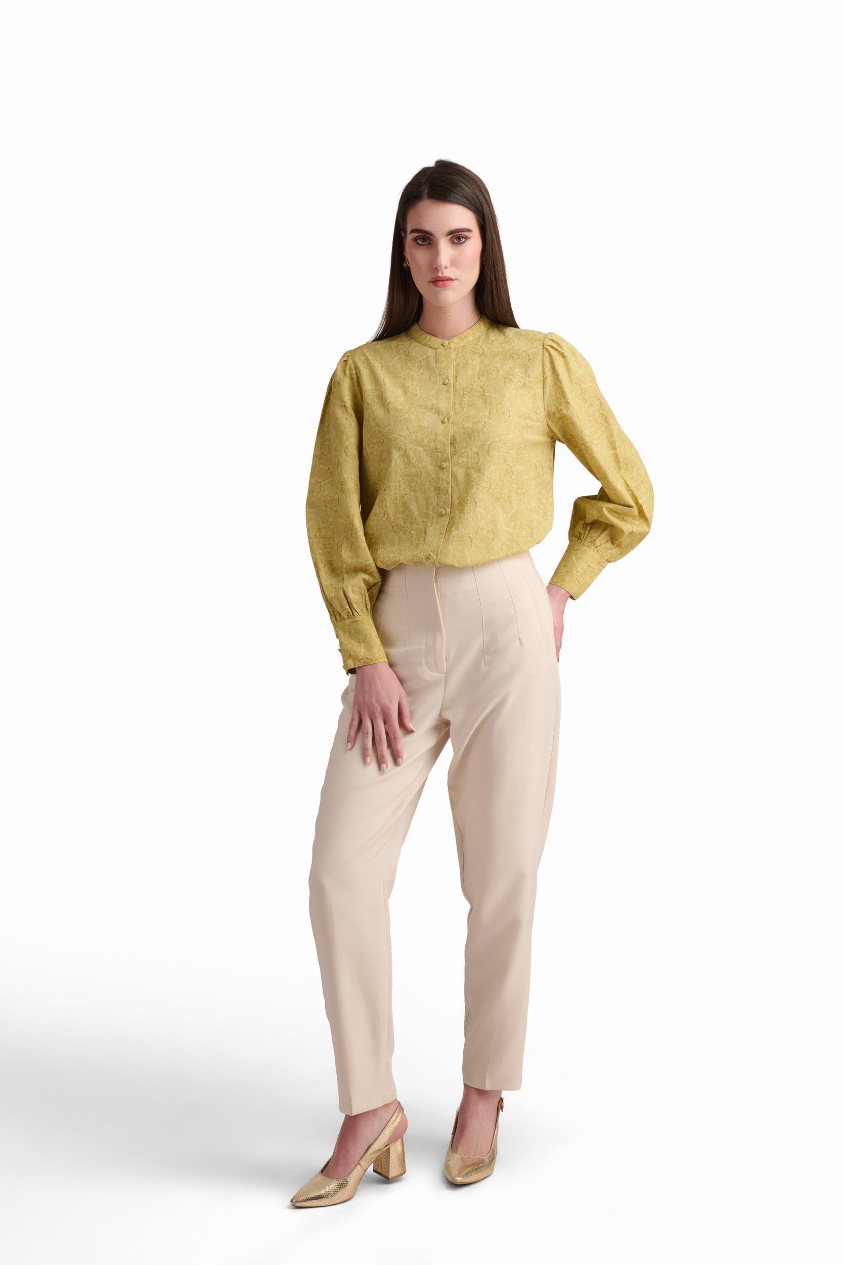 Soft Olive Buttoned Blouse