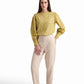 Sage Floral Linen-Blend Blouse