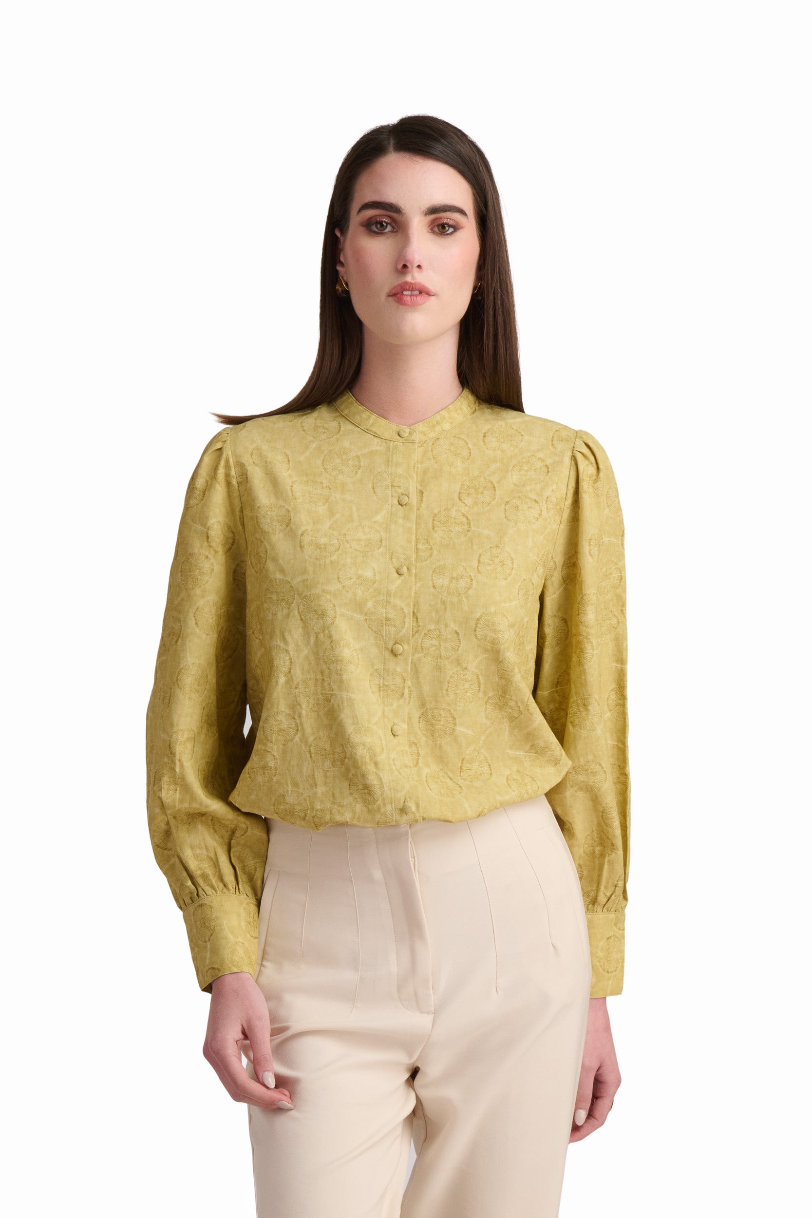 Soft Olive Buttoned Blouse